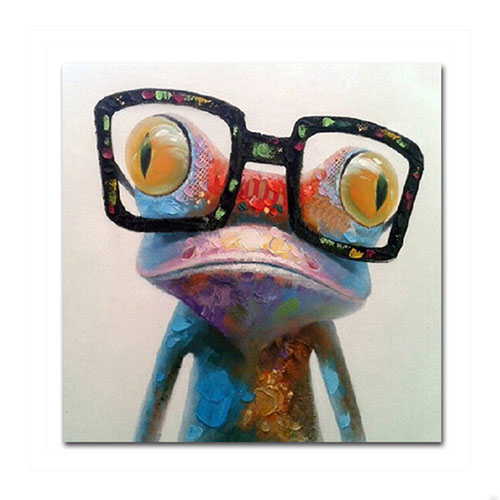 Peinture à l'huile sur toile peinte à la main Happy Frog Art vendeur Pro