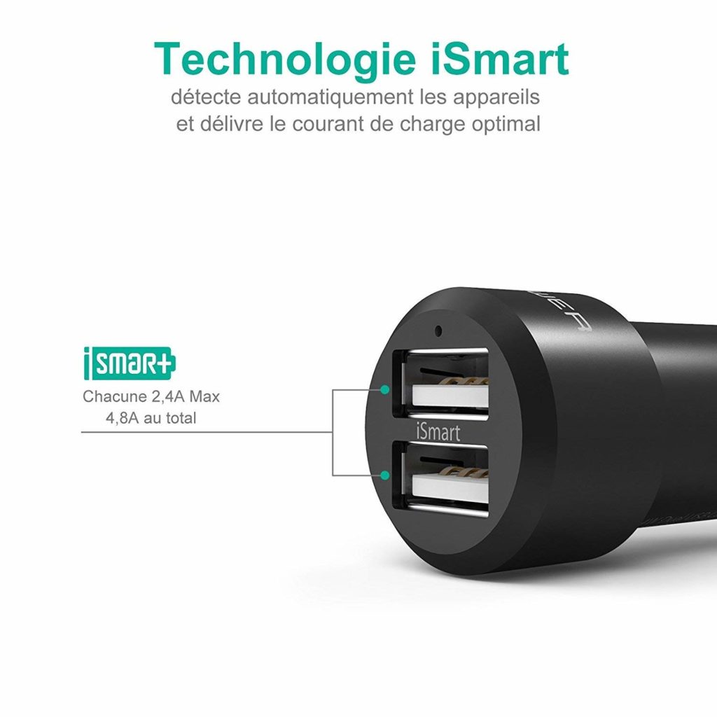 Chargeur Voiture Extra Mini Smart Allume Cigare 2 Ports USB Hight Tech Vendeur Pro