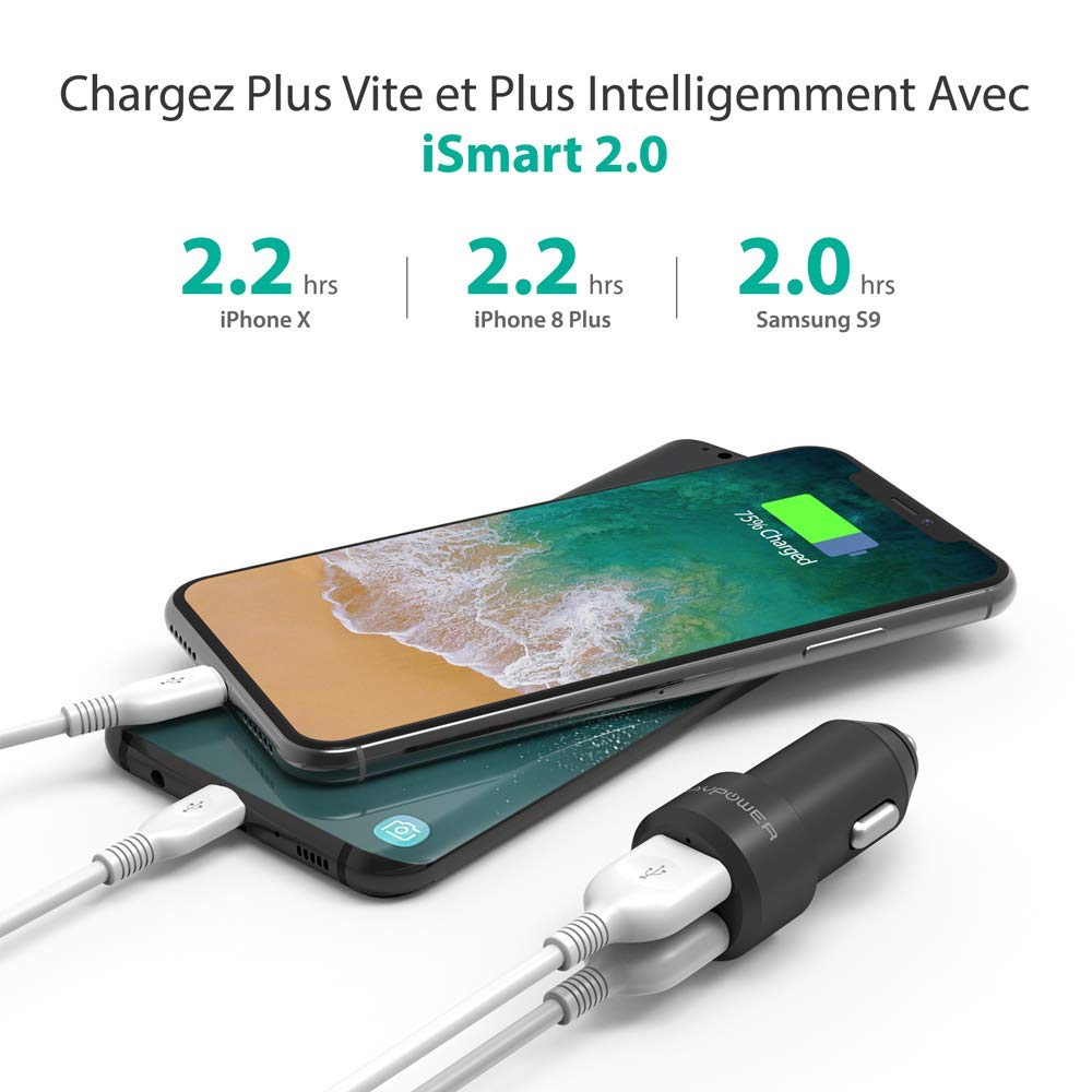 Chargeur Voiture Smart Extra Mini Allume Cigare 2 Ports USB Hight Tech Vendeur Pro